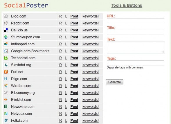 Social Bookmarking SocialPoster e1335800276418 How To Submit Blog Posts To Multiple Social Networking Websites in a Single Click