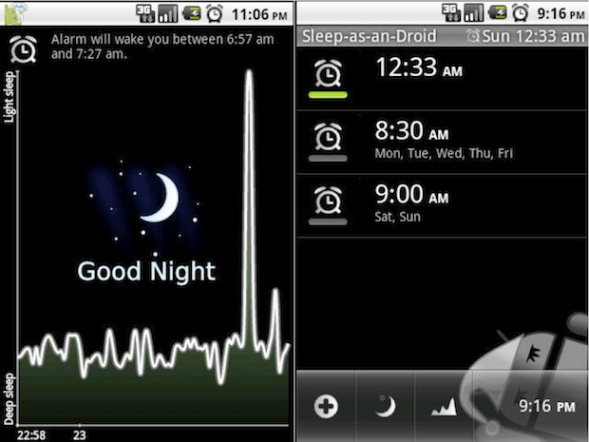 sleepasandroid e1333997233219 Having Problem Waking Up Early? Make It Pleasant With This Android App